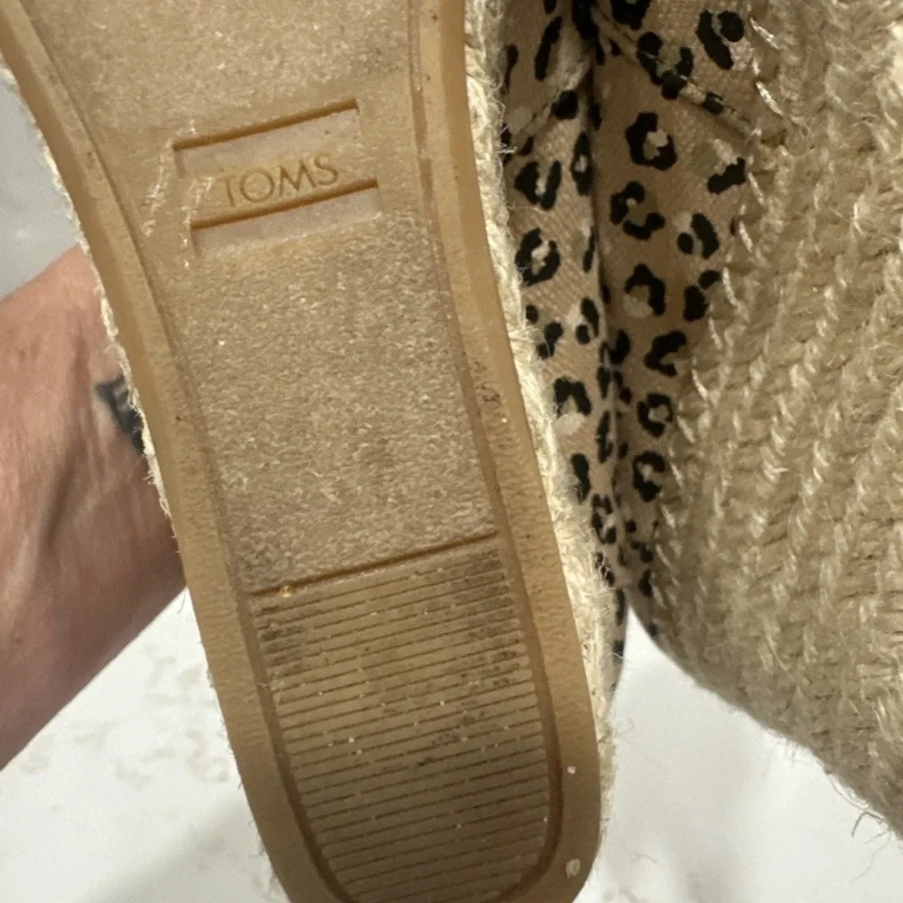 TOMS Women's Michelle Espadrille Wedge Sandal In Natural Leopard Size W 7